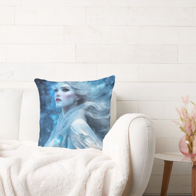 Coussin Ethereal Frozen Neige Queen Imaginaire Art (Canapé)