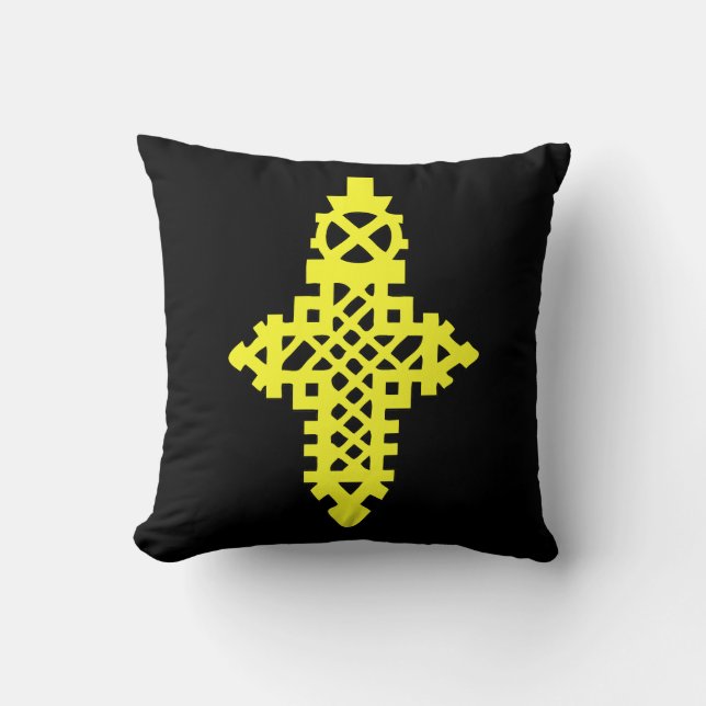 Coussin Ethiopie Orthodoxe Bijoux en or Croix መ ስ ቀ ል (Recto)