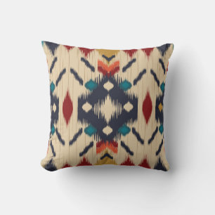Coussin Ethnic Abstrait : Tribal Geometry Print.