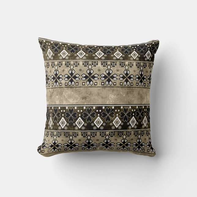 Coussin Ethnic Boho Grunge : Motif coloré (Recto)