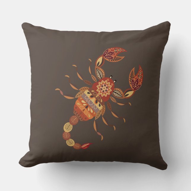 Coussin Ethnic Floral Scorpion (Recto)
