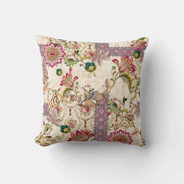 Coussin Ethnic Mughal Floral Paisley (Recto)