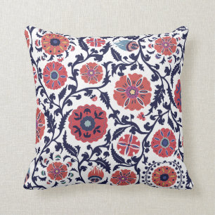 Coussin Ethnique Ouzbek Suzani motif du Moyen-Orient Thon