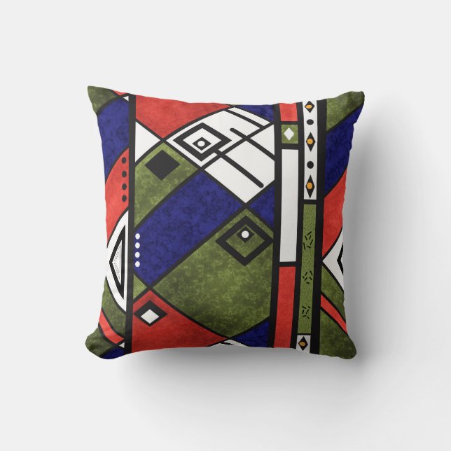 Coussin Ethno africain sans couture traditionnelle motif (Recto)