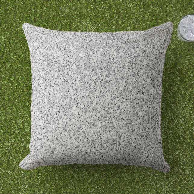 Coussin Étincelle de parties scintillant gris argenté (Herbe)