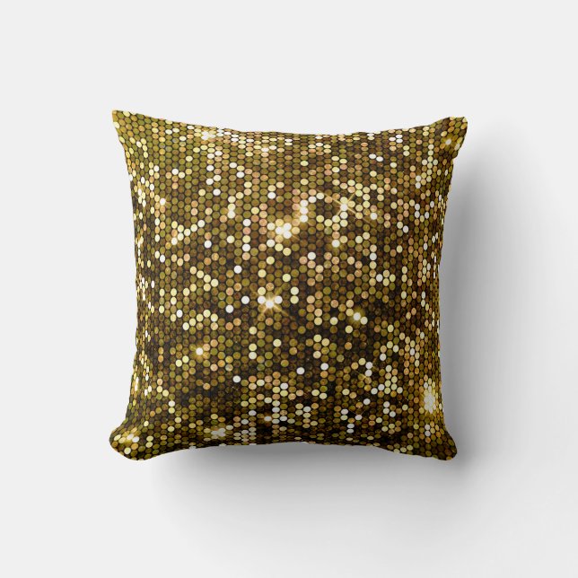 Coussin Etincelle dorée : arrière - plan étincelant. (Recto)