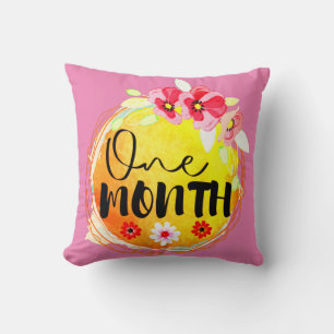 Coussin Étiquette de bébé d'un mois