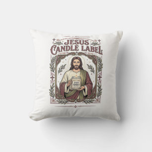 Coussin Étiquette de bougie Jésus Bougie Jésus Foi chrétie