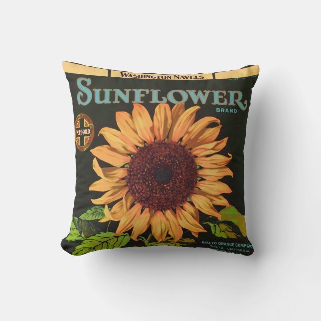 Coussin Étiquette de la marque de tournesol Fruit orange (Recto)
