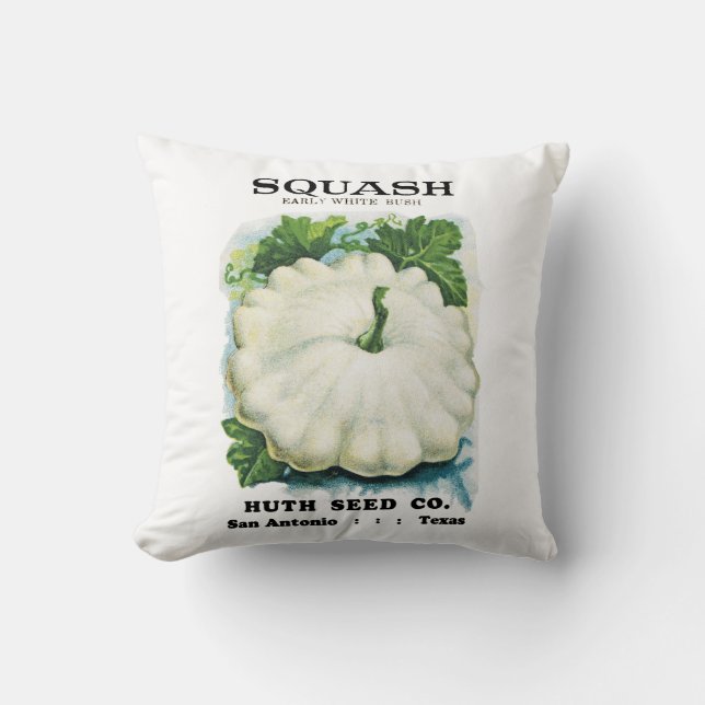 Coussin Étiquette de paquets de graines de squash (Recto)