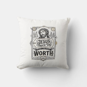 Coussin Étiquette de prix de Jésus vaut Étiquette de prix