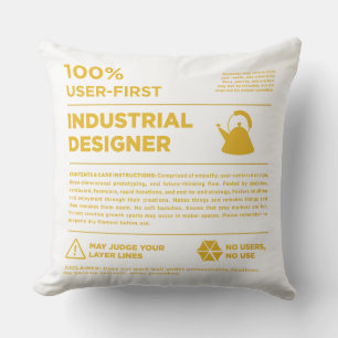 Coussin Étiquette de soin de conception industrielle Kean 