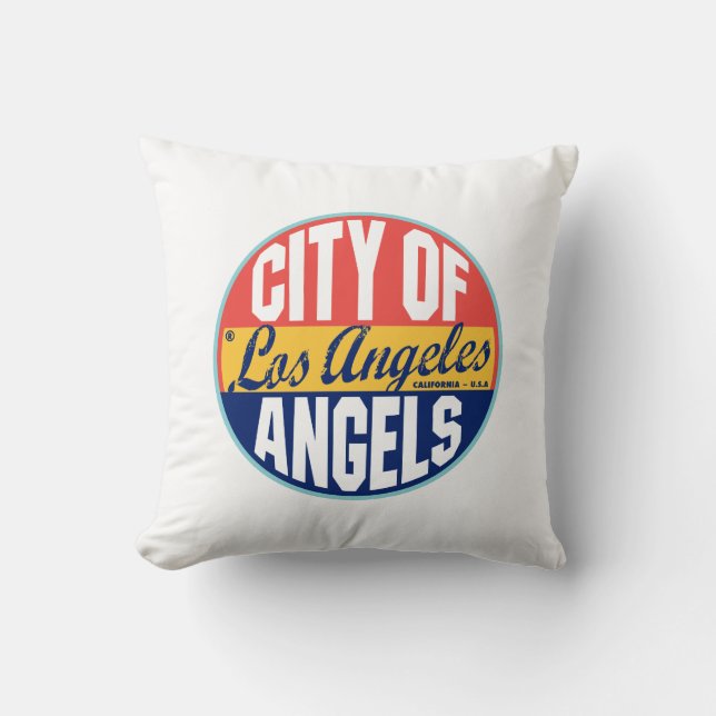 Coussin Étiquette vintage de Los Angeles (Recto)