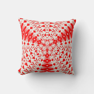 Coussin Étoile Blanche Et Rouge Forme Géométrique Kaleidos