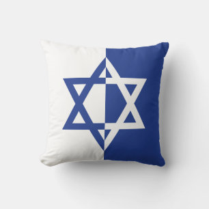 Coussin Etoile de David Bar Mitzvah bleu et blanc