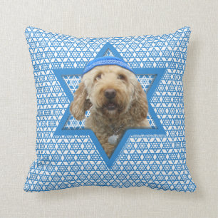 Coussin Étoile de David de Hanoukka - GoldenDoodle