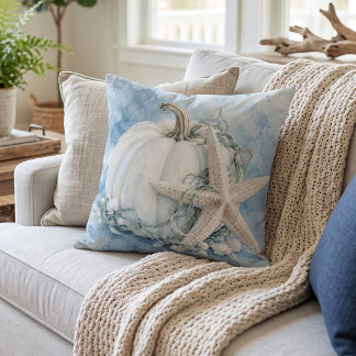 Coussin Étoile de mer Citrouille Blanche Côtière