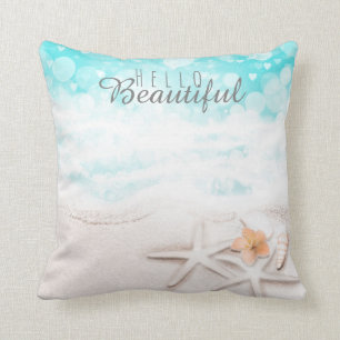 Coussin Étoile de mer de plage de sable blanc océan bleu t