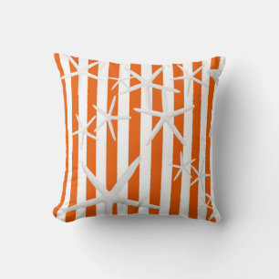 Coussin Étoile de mer rayures orange rayée