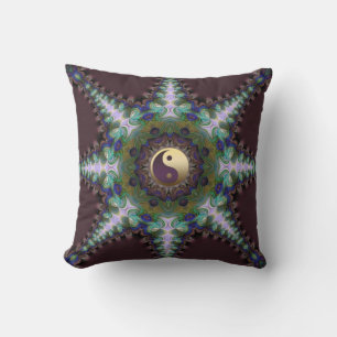 Coussin Etoile de paon géométrique Yin Yang Cushion / Cous
