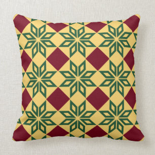 Coussin Étoile de vert de tuile de Barcelone sur le jaune