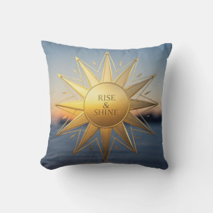 Coussin Étoile d'or géométrique et brillante