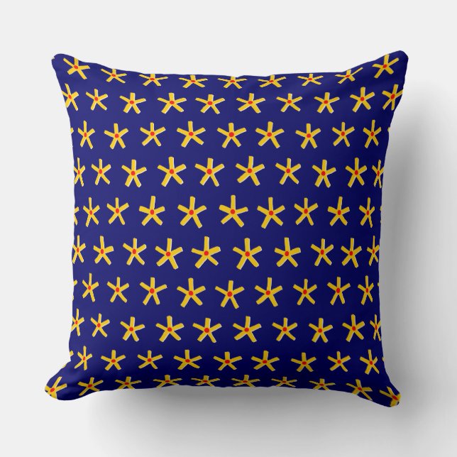 Coussin Étoile égyptienne antique Motif v2 - Deep Navy (Recto)