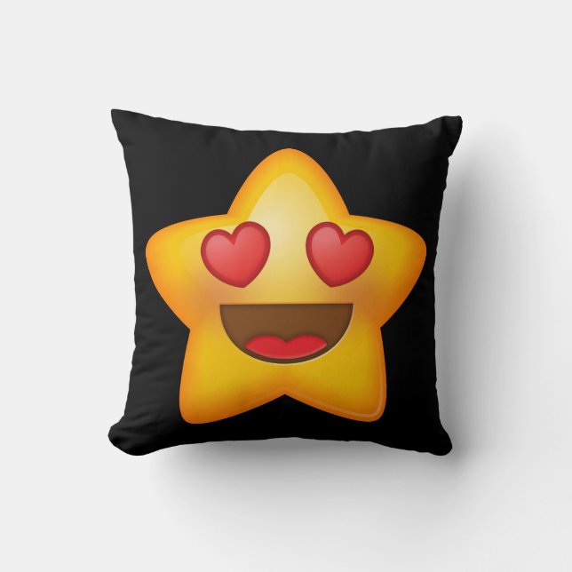 Coussin Étoile Emoji d'amour (Recto)