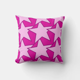 Coussin Étoile géométrique moderne - Fuchsia et rose givré