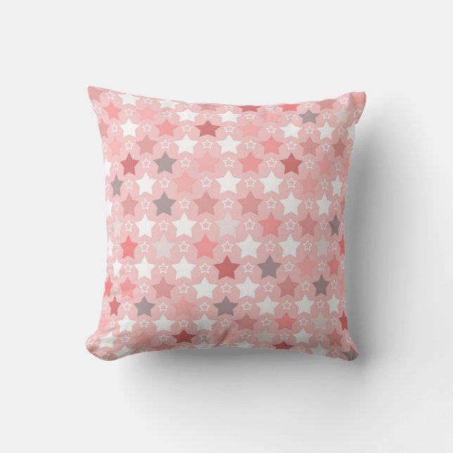 Coussin étoile géométrique - rose (Recto)