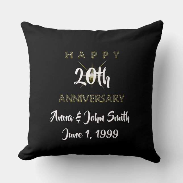 Coussin Étoile joyeuse d'anniversaire personnalisable (Recto)