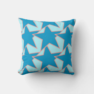 Coussin Etoile moderne géométrique - cerulean et bleu ciel