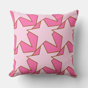 Coussin Etoile moderne géométrique - Tons de corail rose