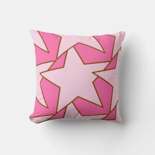 Coussin Etoile moderne géométrique - Tons de corail rose