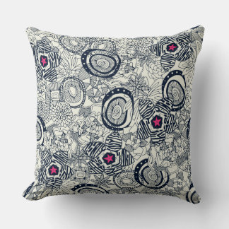 Coussin étoile rose ivoire succulente