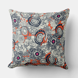 Coussin étoile rose orange