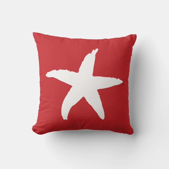 Coussin Étoile rouge de la mer marine (Recto)