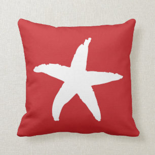 Coussin Étoile rouge de la mer marine