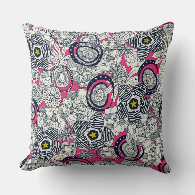 Coussin étoile succulente de chartreuse rose (Recto)