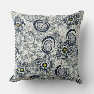 Coussin étoile succulente ivoire chartreuse