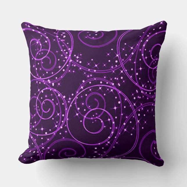 Coussin Étoiles Abstraites pourpres À Lisser Épervier (Recto)