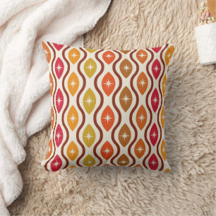 Coussin Étoiles Atomiques Rétro sur motif ogee du milieu d