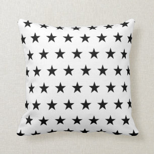 Coussin Étoiles blanches et noires