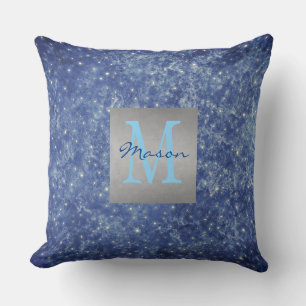 Coussin Etoiles bleu et blanc de l'espace Jeter l'oreiller