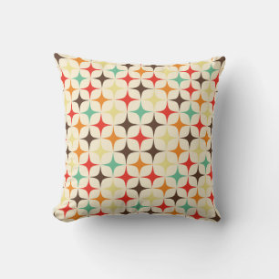 Coussin Étoiles colorées Motif géométrique rétro
