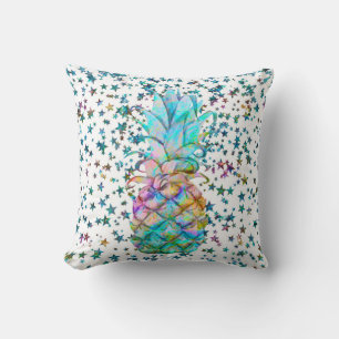 Coussin Étoiles de Ananas Tropical Color Splash