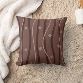 Coussin Étoiles de chocolat et Motif rayé