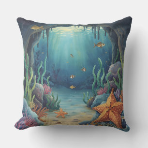 Coussin Étoiles de mer et vie marine tropicale