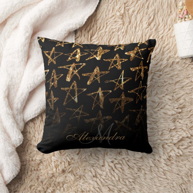 Coussin Étoiles de Parties scintillant d'or (Couverture)