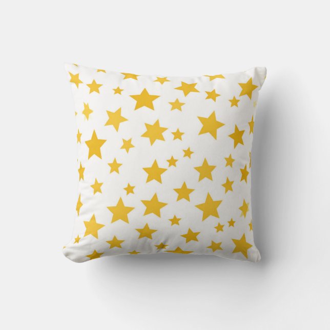 Coussin étoiles dorées sur fond blanc (Recto)